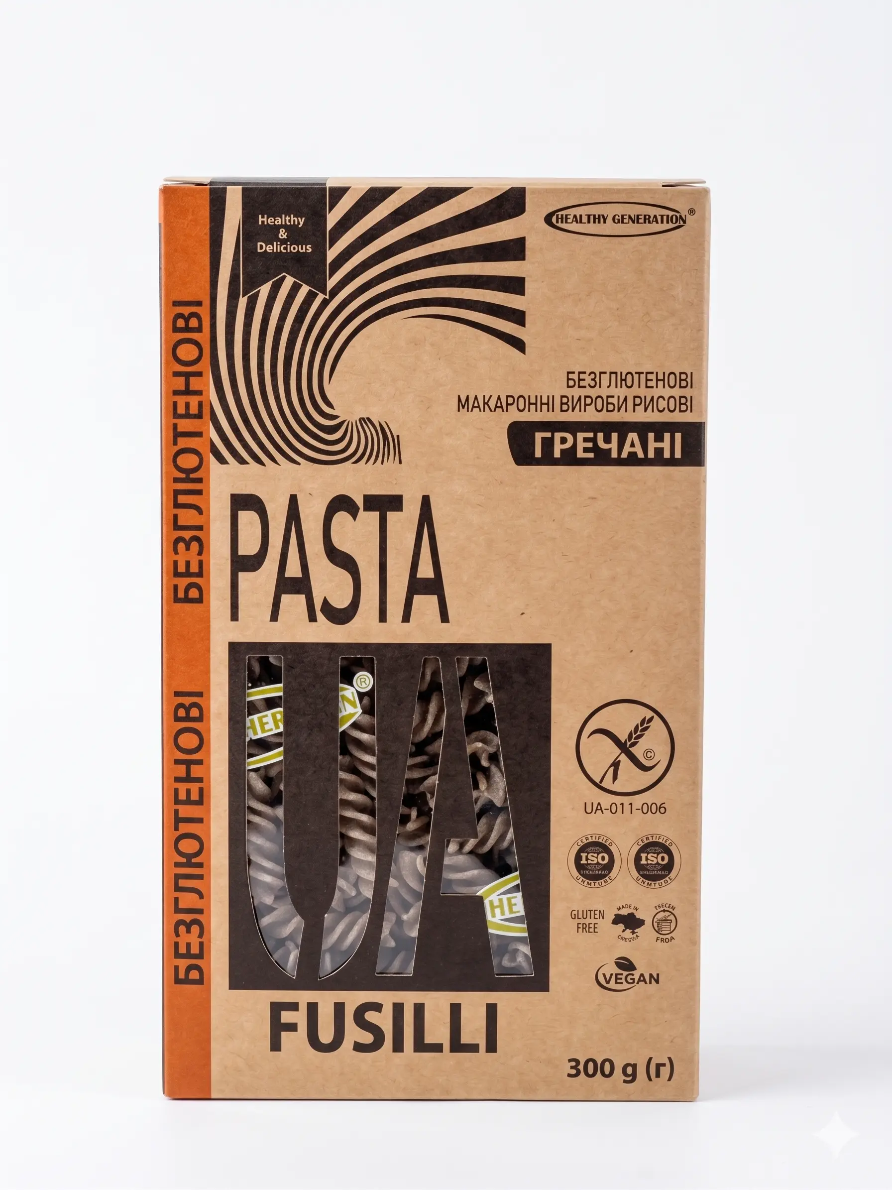 Рисова паста PASTA UA з гречкою, 300г